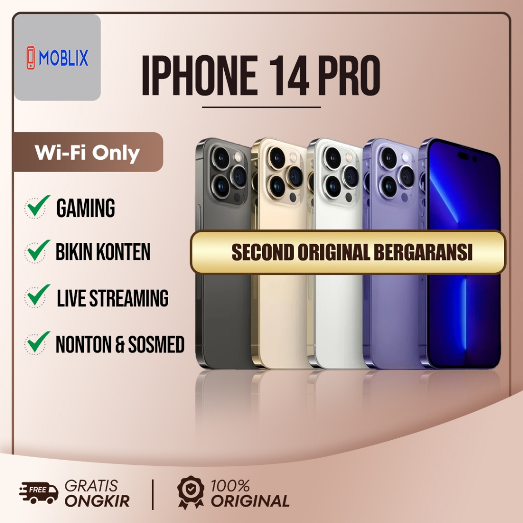 iphone 14 pro 128gb 256gb wifi only simlock varian khusus gaming live konten seken bergaransi
