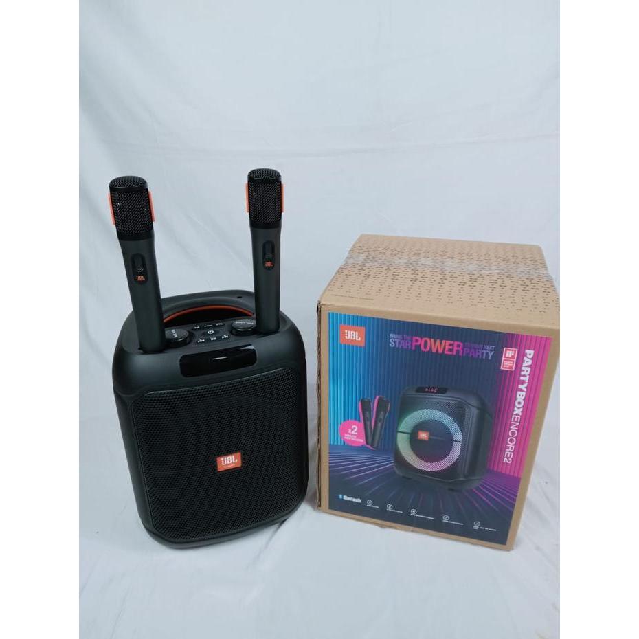 JBL Partybox Encore2 / Encore 2 – Portable Party Speaker komplit mic 2 buah sesuai gambar