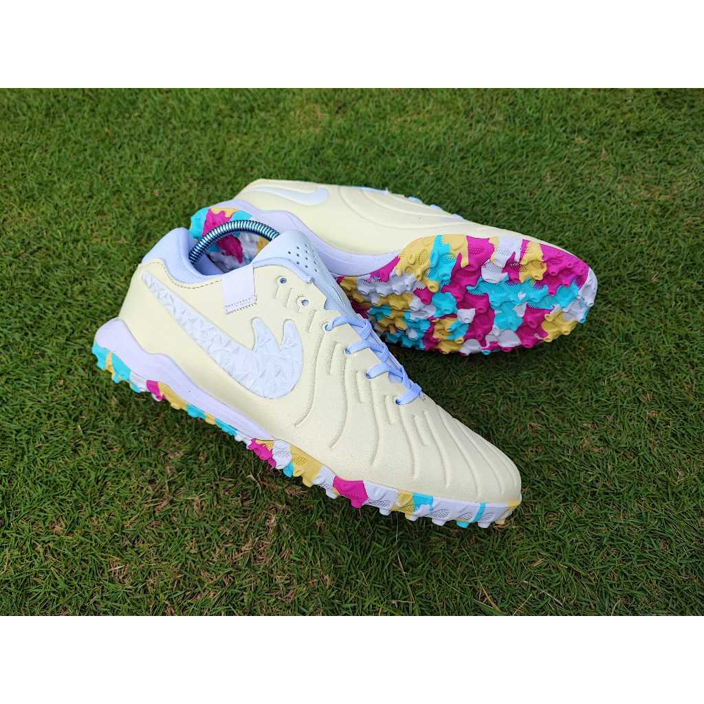 [Terlaris] Sepatu Futsal React Tiempo Legend X Pro TF - Beige White Rainbow