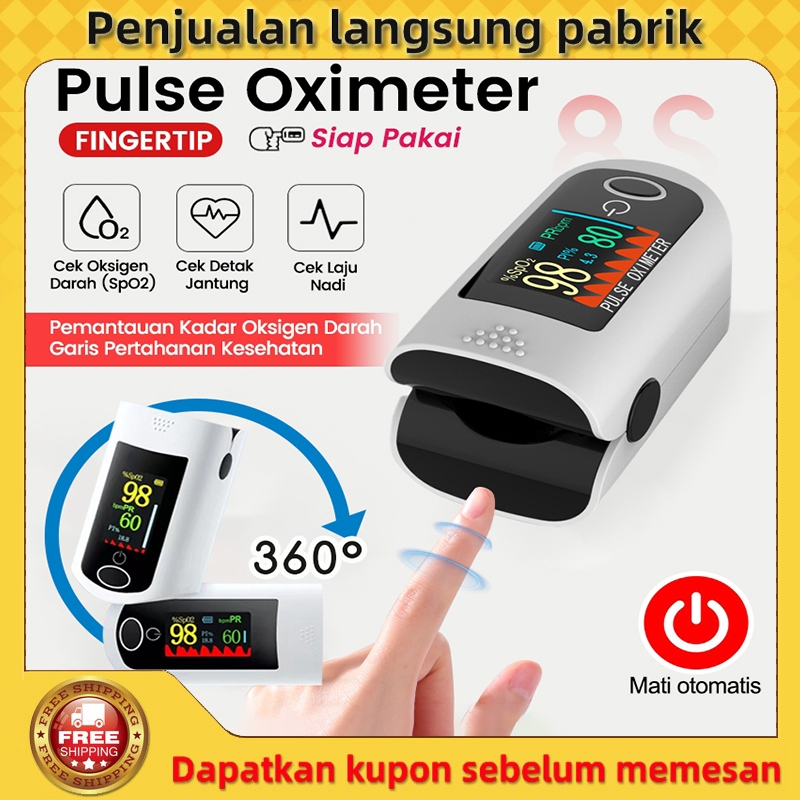 Oximeter Tipe Penjepit Jari / Monitor Detak Jantung dan Denyut Nadi / Alat Uji Saturasi Oksigen Nadi