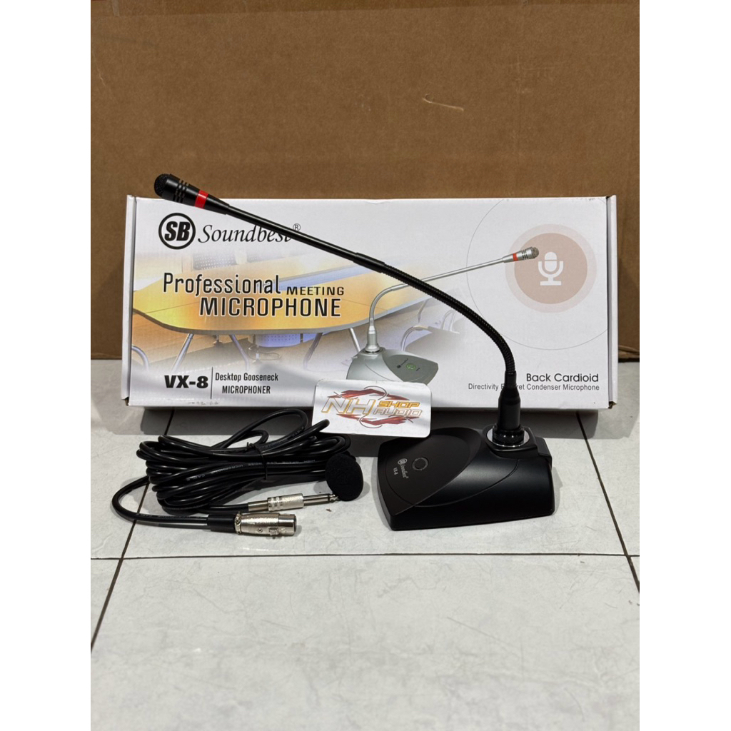 Mic Podium Soundbest VX-8 Original Mic Meja Kabel Rapat Soundbest VX8 Microphone Conference Sensitif