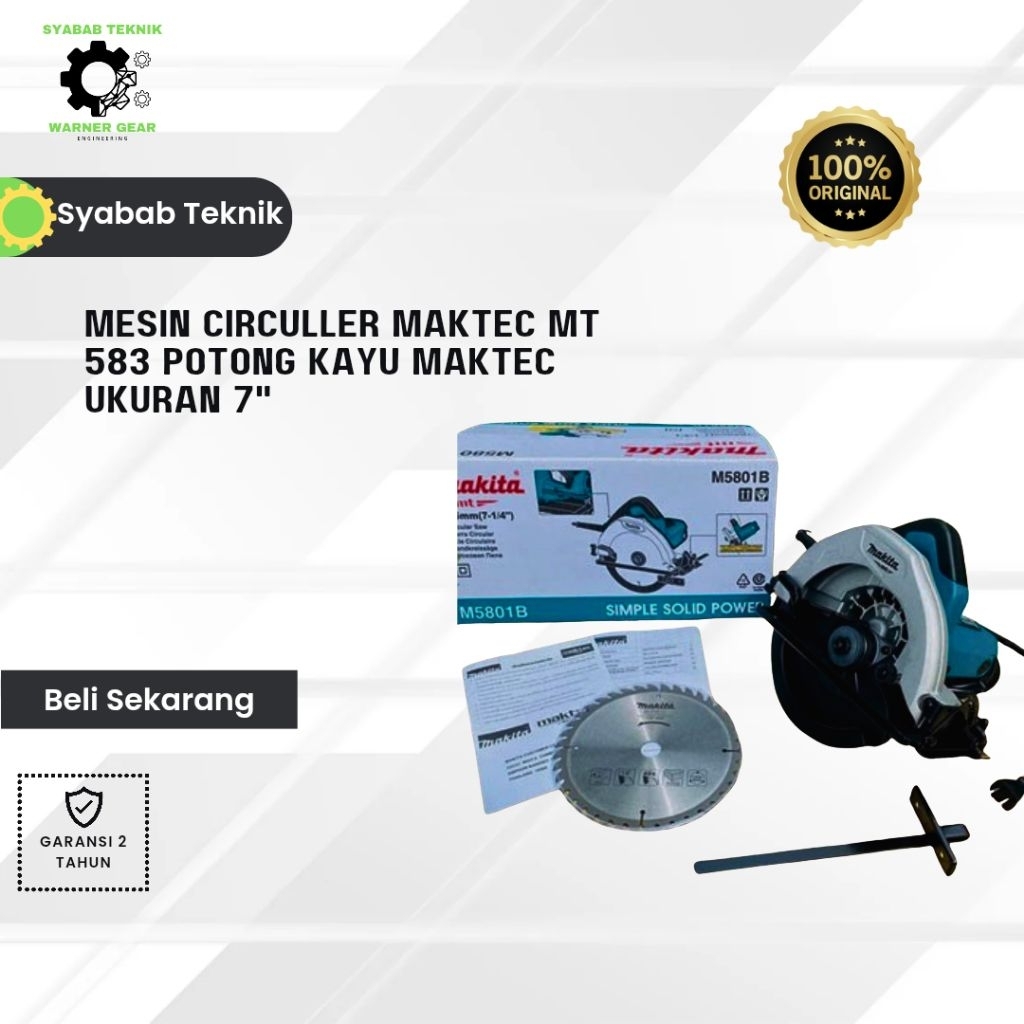 mesin circuller maktec mt 583 potong kayu maktec ukuran 7"
