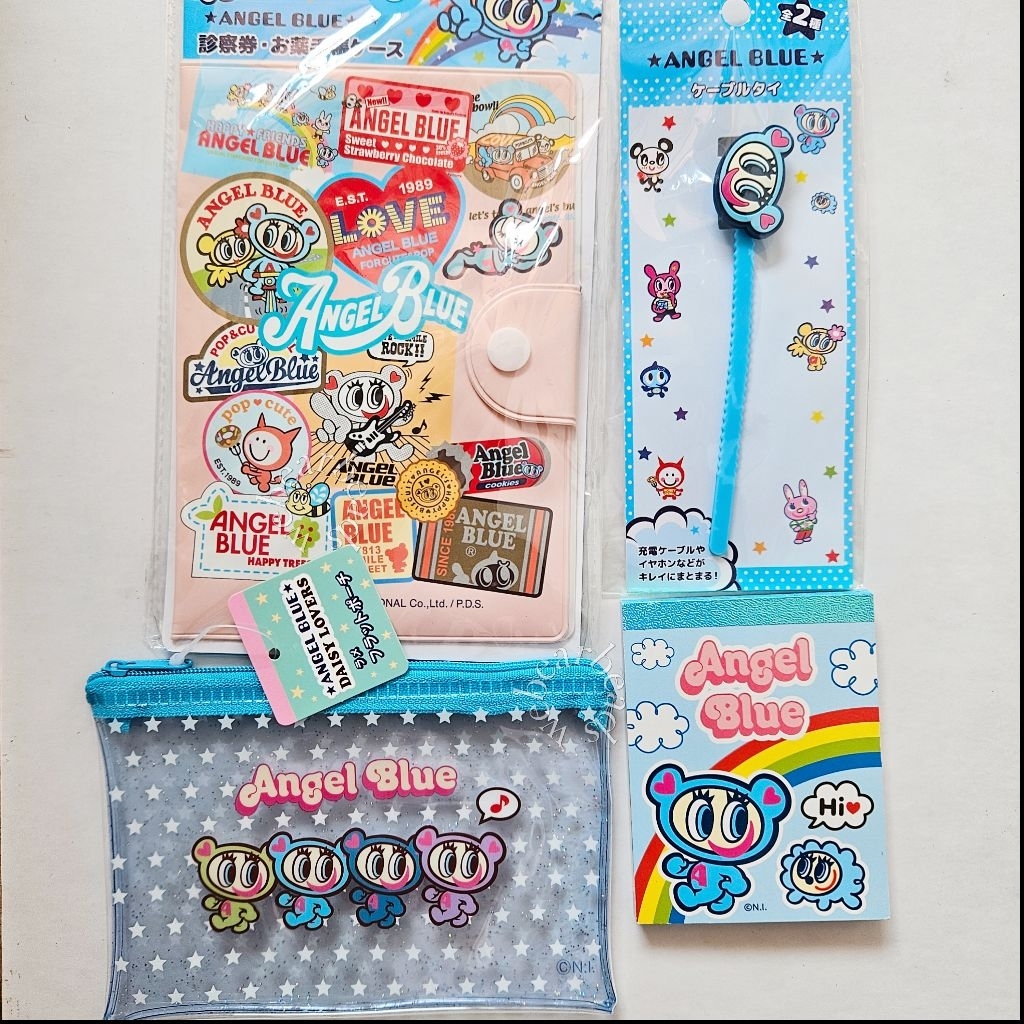 [Ready Stock] Angel Blue Pouch Book Case Cable Tie Notebook Japan