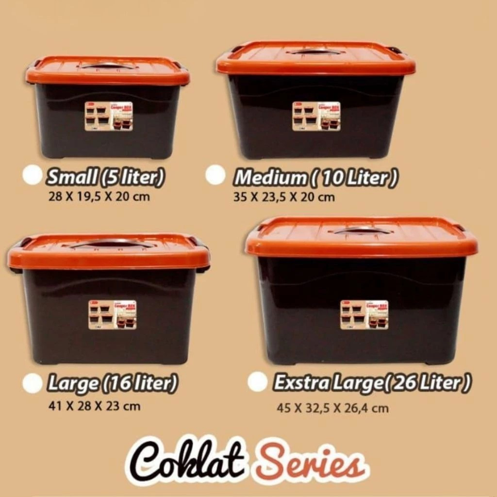 KONTAINER BOX SMALL 5L, 10, 16L / KONTAINER BOX PLASTIK PREMIUM / KONTAINER BOX COKLAT