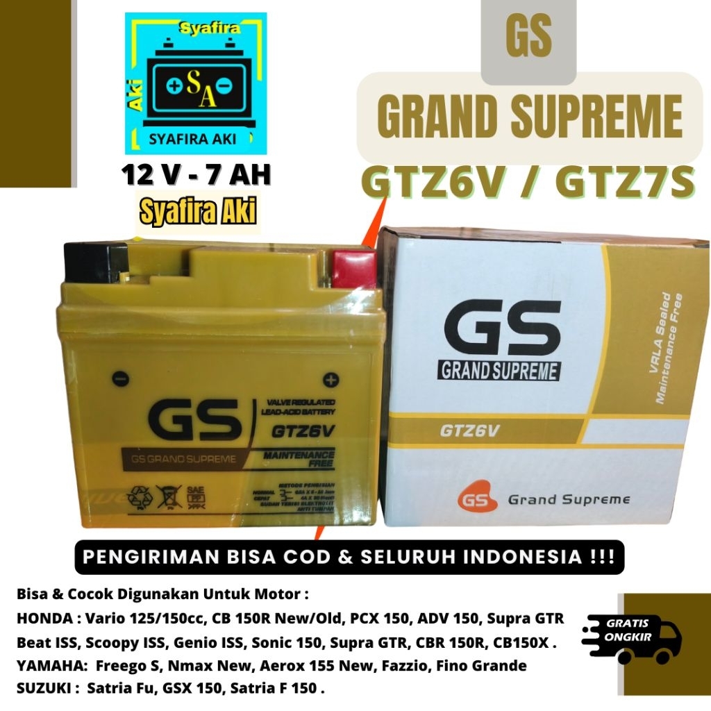 AKI MOTOR CB150R OLD/NEW, CB150X, CBR 150, GTR 150,KLX, SONIC GTZ7S / GTZ6V GS GRAND SUPREME MF