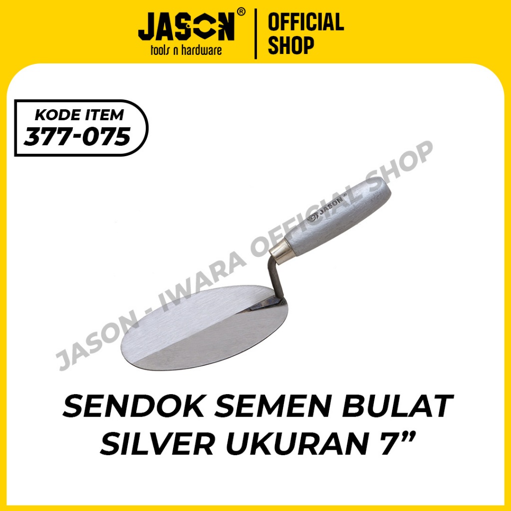 Jason Sendok Semen Bulat Silver Original | Cetok Roskam Acian Tukang Bangunan | Stainless Tebal Kuat