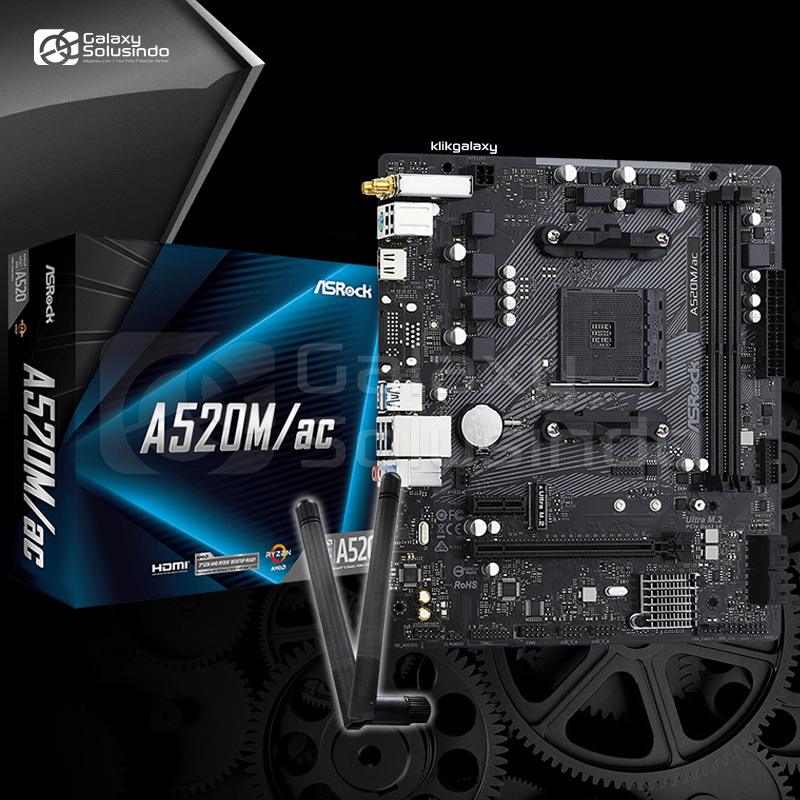 Asrock A520M/ac WIFI - AMD A520 AM4 DDR4 Motherboard - CG