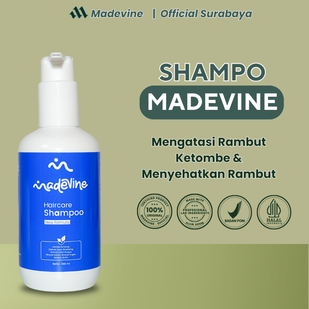 Shampoo Madevine Perawatan Rambut Rontok Ketombe Sudah BPOM