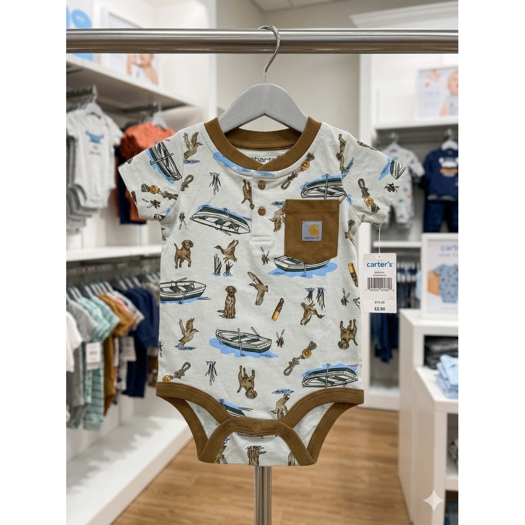 Baju Jumper Bayi Carhartt Bodysuit Usia 3 bulan - 24 bulan Kaos Jumper Anak Bayi Laki Laki