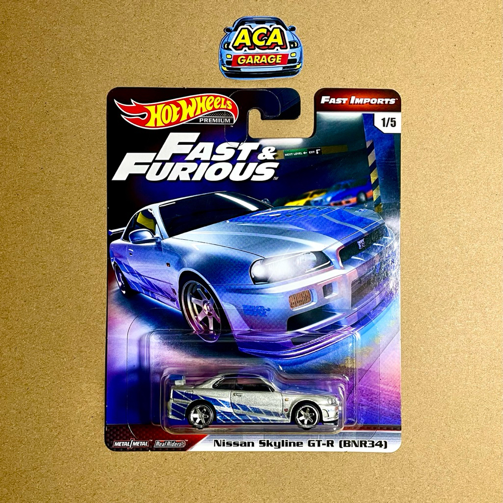 Hot Wheels Premium Fast Imports Nissan Skyline GT-R R34 BNR34 Fast & Furious