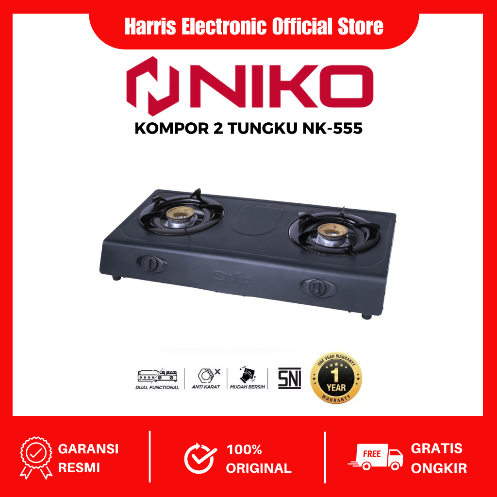 NIKO NK-555 Kompor Gas 2 Tungku Api Biru