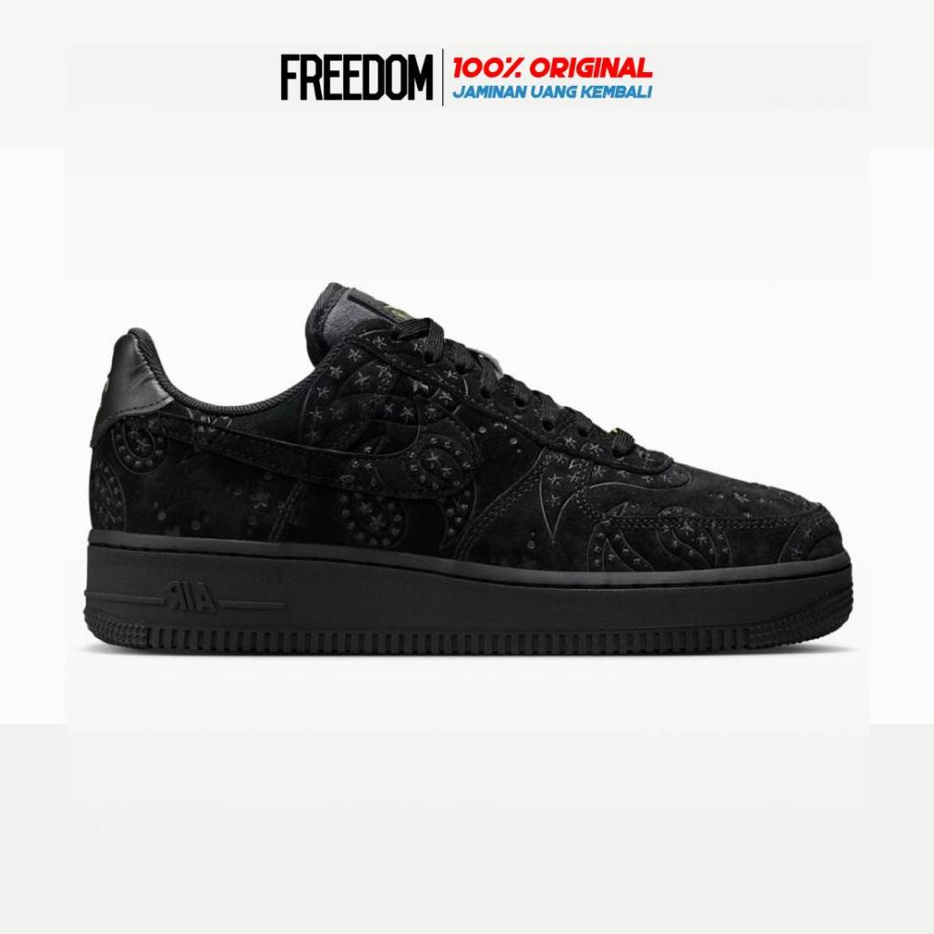 Air Force 1 '07 Premium+ Black Metallic Gold ORIGINAL RESMI Sepatu Wanita IO1259-001