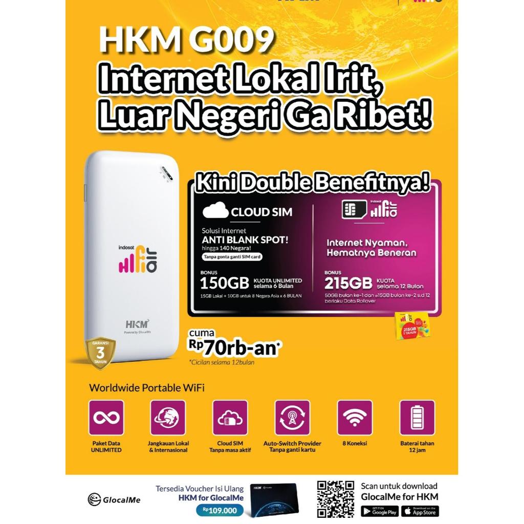 Modem Mifi HiFi Air HKM G009 Worldwide Portable Wifi Internet Jepang Garansi