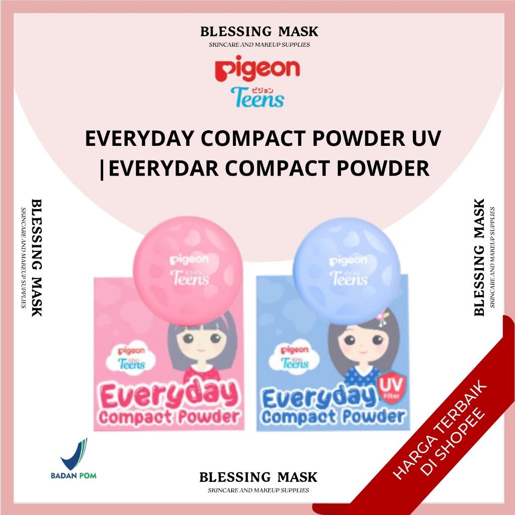 Pigeon Teens Everyday Compact Powder | Everyday Compact Powder UV | Bedak Padat Remaja | Natural Fin
