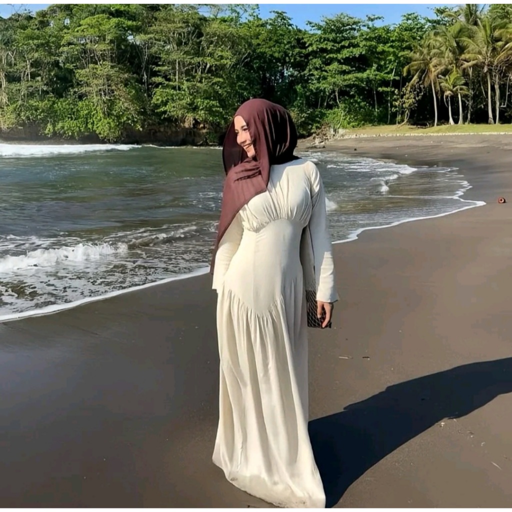 thebest - Kiara Long Dress Pantai Wanita Korean Style | Dress Pantai Rayon | Big Size Dress Lebaran 
