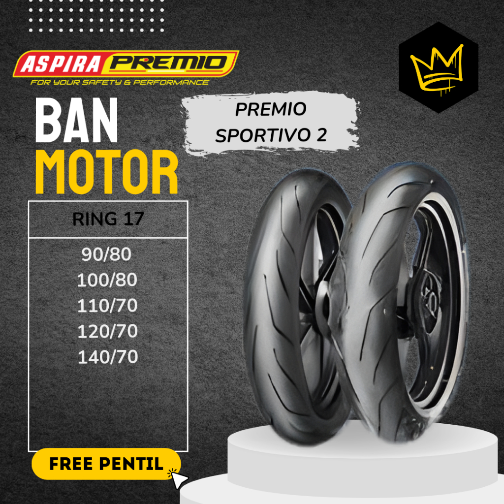 Aspira Premio Sportivo 2 90/80 100/80 110/70 120/70 140/70-17 - Ban Motor Aspira Premio Ring 17 Medi