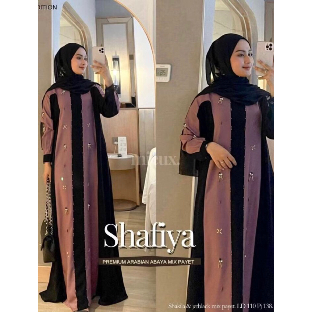 Mouzza Shabiya Abaya kombinasi warna payet Ori enchante mieux| Gamis Remaja Model terbaru | Gamis Po