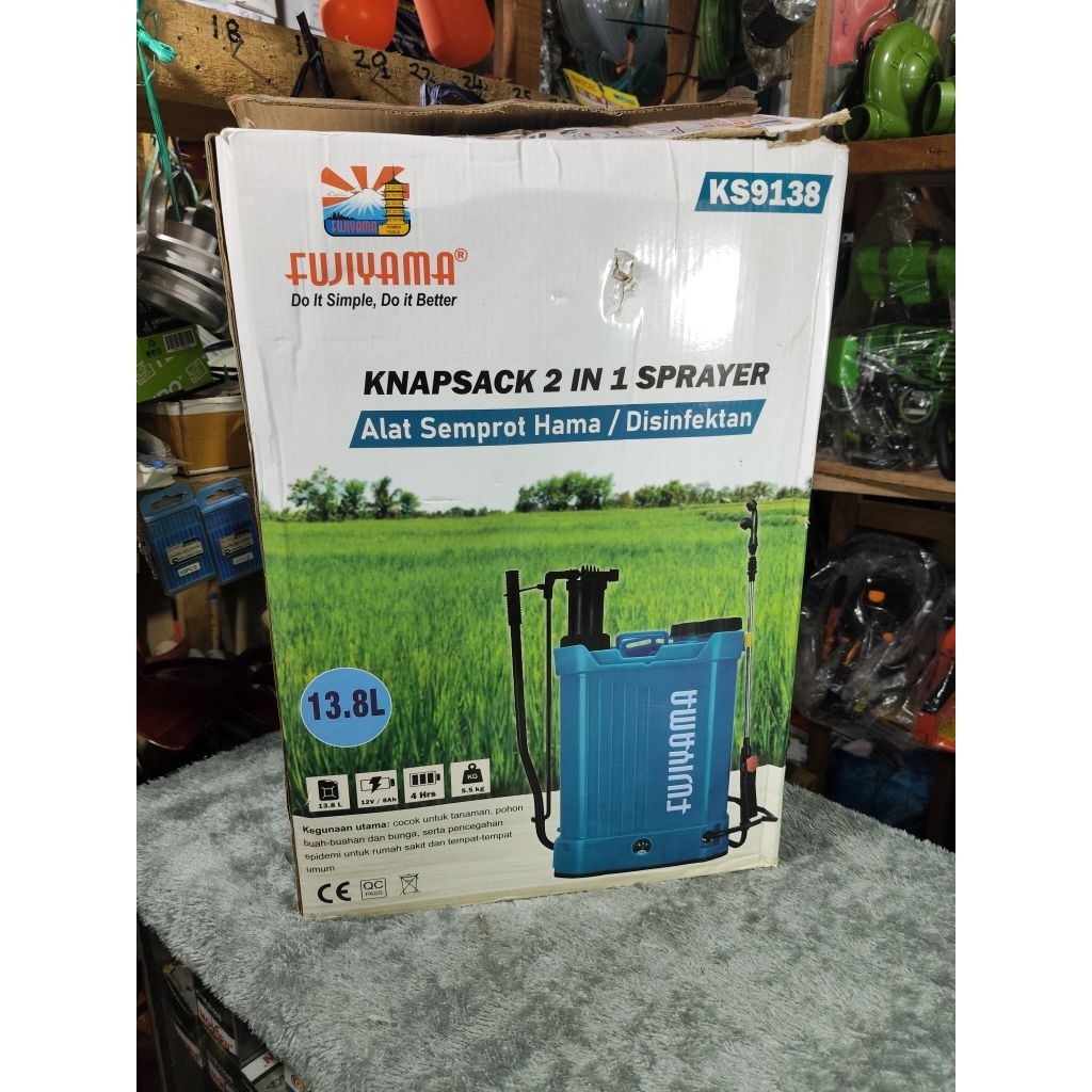 SPRAYER ELEKTRIK FUJIYAMA ALAT SEMPROT HAMA MANUAL DAN ELEKTRIK 13.8 LITER