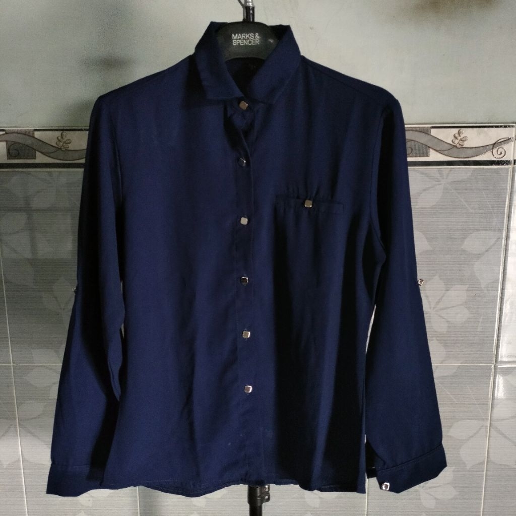 [Preloved] TWINKLE Kemeja Navy