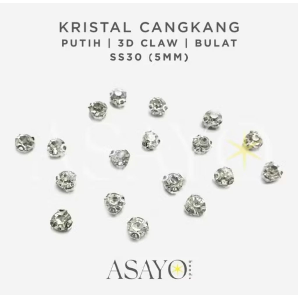 Manik Payet Tempel/Jahit Cangkang Ss30 isi 20Butir