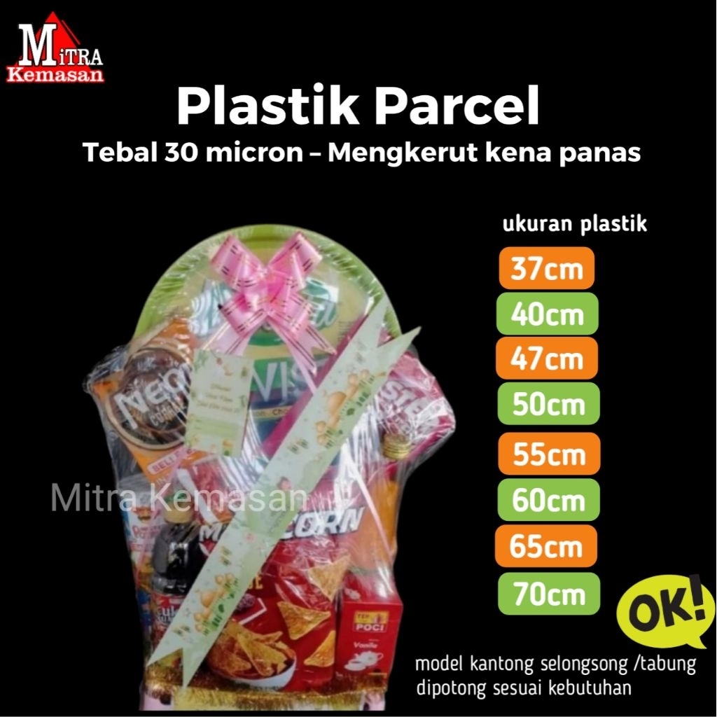 PLASTIK SHRINK SEGEL BUNGKUS PARCEL SPREI HAMPERS SHRINK BESAR 30cm 33cm 35cm 37cm 40cm 47cm 50cm 55