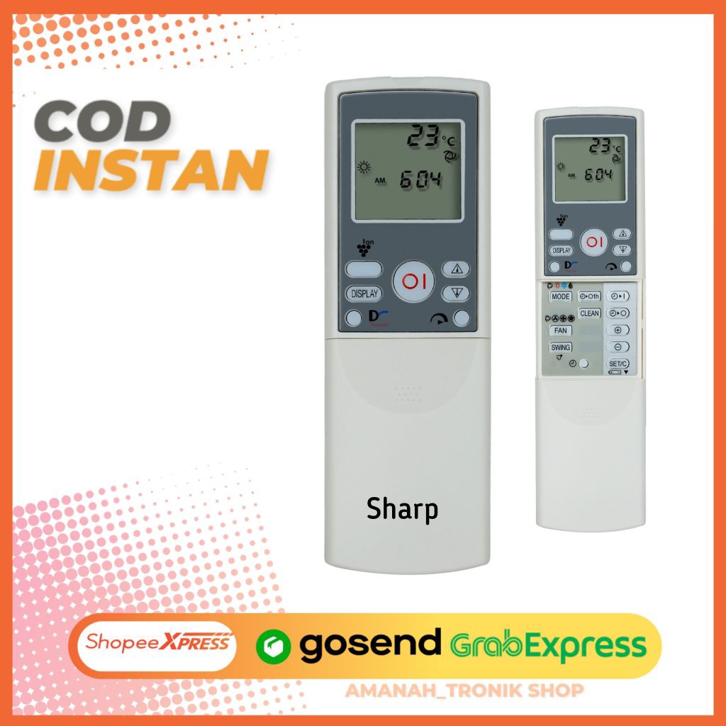 Remote AC Sharp Ion Plasmacluster / Pengganti Remote AC Sharp Plasmacluster Lengkap