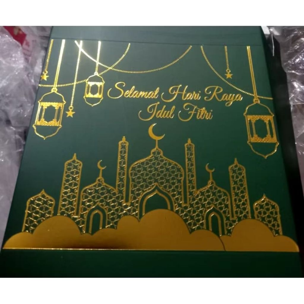BOX LEBARAN IDUL FITRI NASTAR, KUE KERING, LAPIS LEGIT - HIJAU MASJID 02
