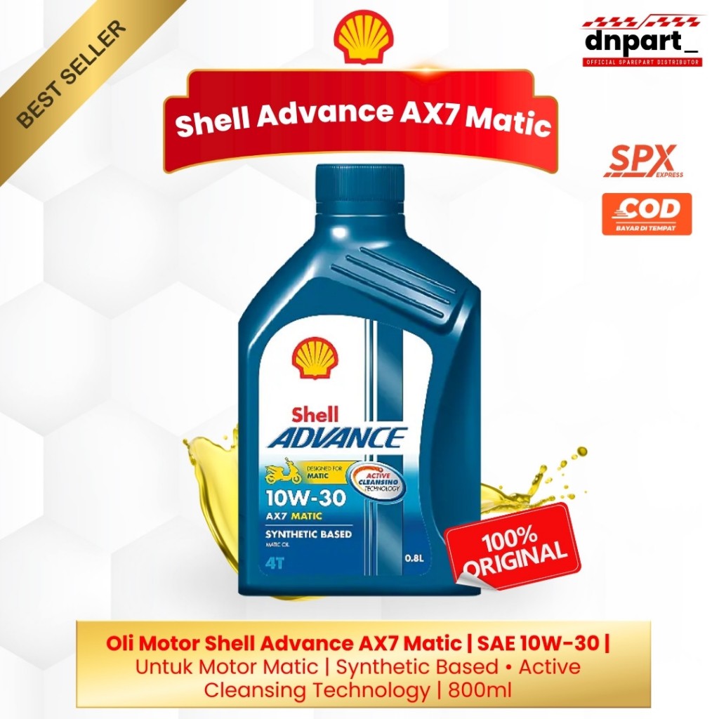 OLI SHELL ADVANCE AX7 SCOOTER 10W-30 800ML 0.8L BEAT VARIO 125 150 160 SCOOPY GENIO PCX ADV NMAX AER