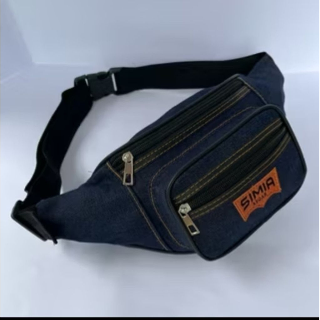 Waitsbag Tas Pinggang Simia Tas Selempang Jeans Levis Tiga Resleting Casual Tas Pria