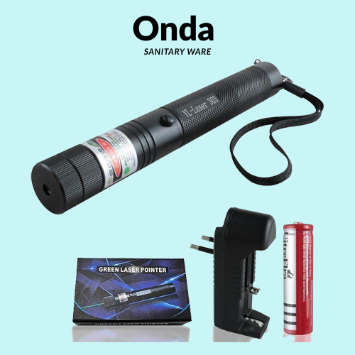 Onda Sanitary Ware - Laser Senter Pointer Hijau Re Dengan Batre Dan Tempat Cas Batrai