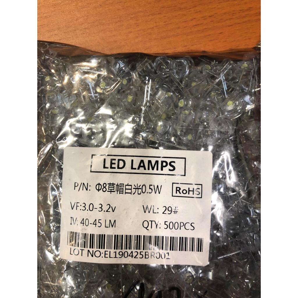 STRAW HAT LED 8MM PUTIH CAMPING TOPI LED CAMPING TOPI PUTIH