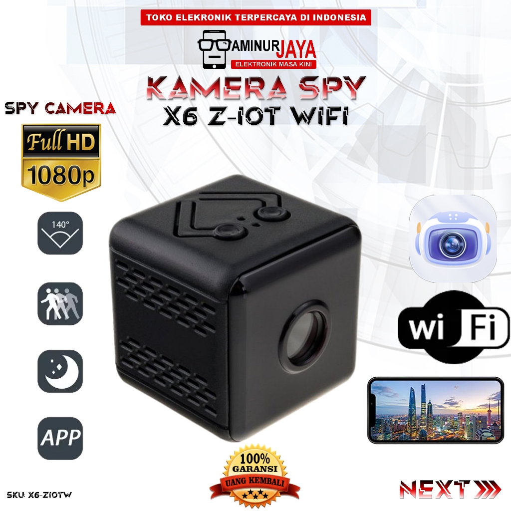 Kamera Mini Mata Mata X6 Wifi Full HD 1080P Kamera Mata Mata Pengintai Tersembunyi Kontrol Monitorin
