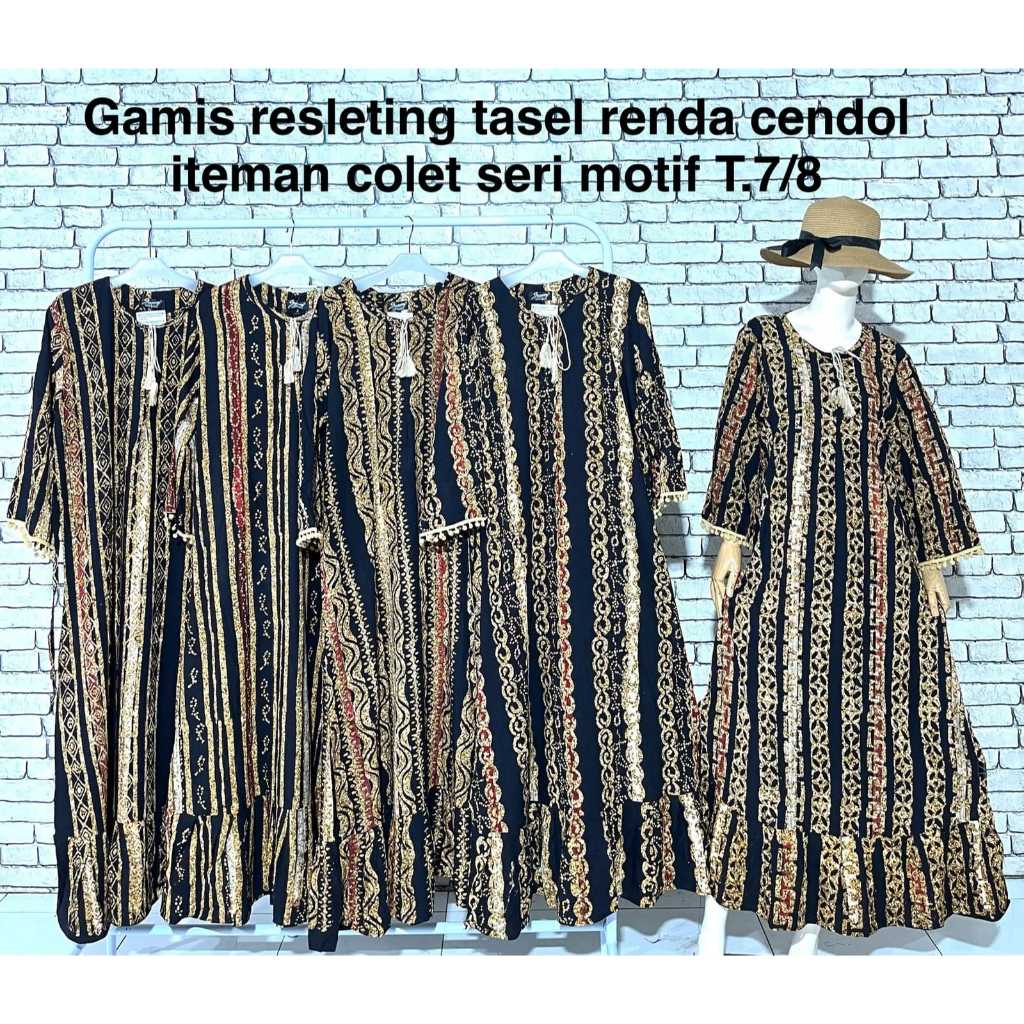 GAMIS BATIK SAMMY PEKALONGAN LENGAN 7/8 [PELANGI DASTER]