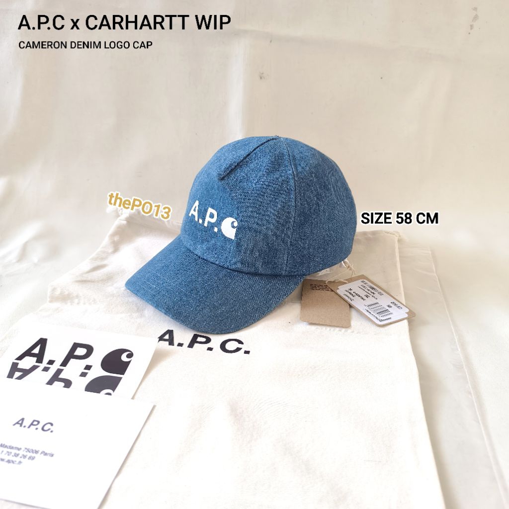 APC X CARHARTT WIP CAMERON DENIM CAP INDIGO BLUE SS20 AUTHENTIC 100% BNWT