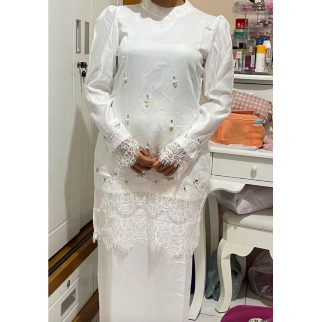Setelan Baju Kurung Melayu Kombinasi Brukat, Baju lebaran dan Kondangan 2026