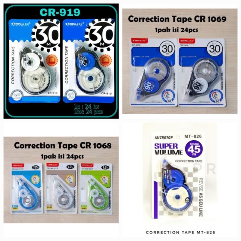 TIP EX KERTAS CAIR TIP EX ROLL BESAR JUMBO 45 M CORRECTION TAPE MT-826/Hang Li 1068,  1069, 919 tipe