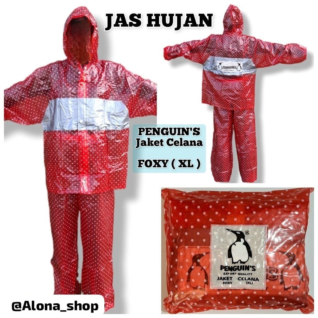 (Jaket Celana FOXY PENGUIN'S) Jas Hujan Setelan Jaket Celana FOXY Penguins | Jas Hujan Setelan Jaket