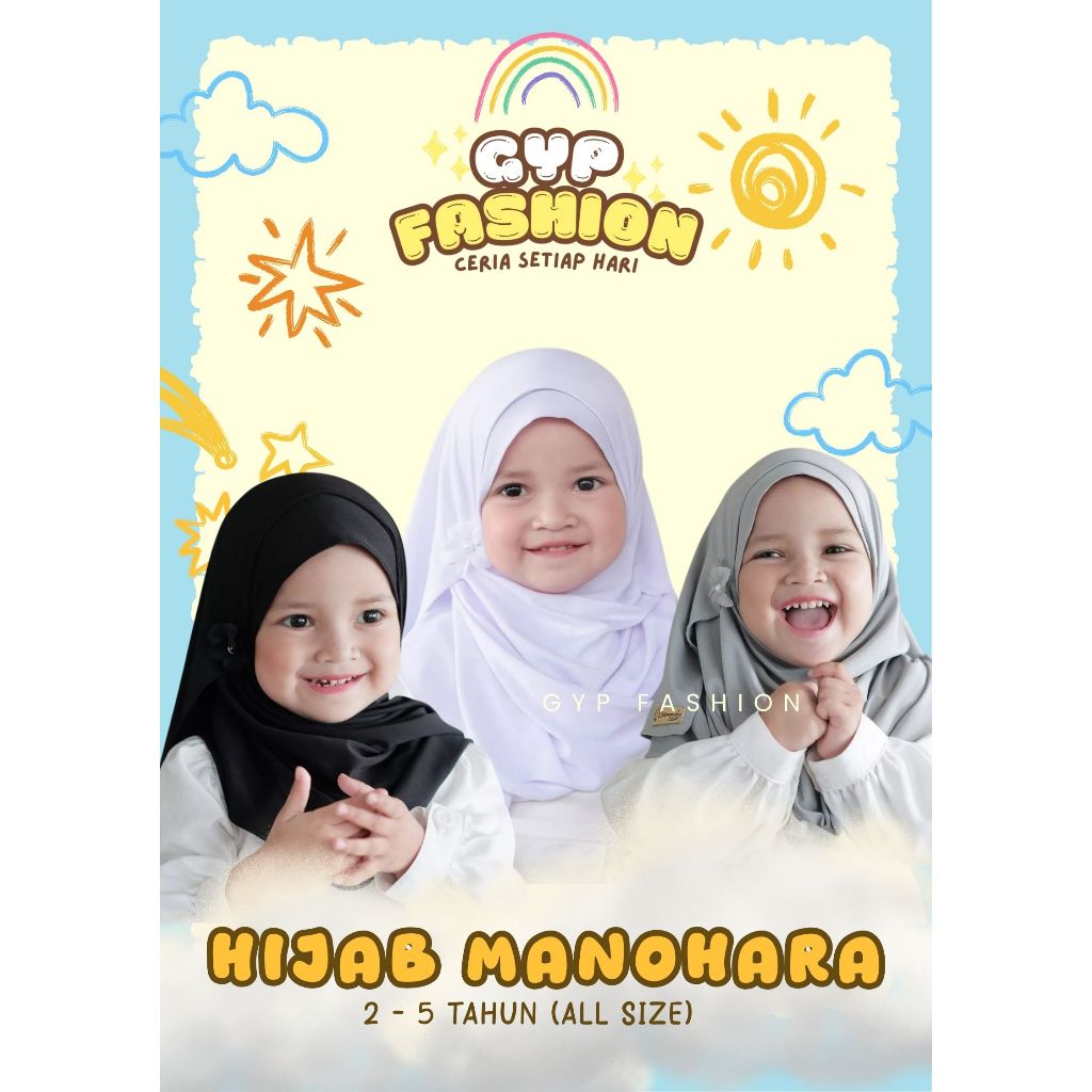 GYP FASHION - Hijab Anak Manohara Pashmina Instan Usia 1-5 Tahun Jersey Spandek Balon