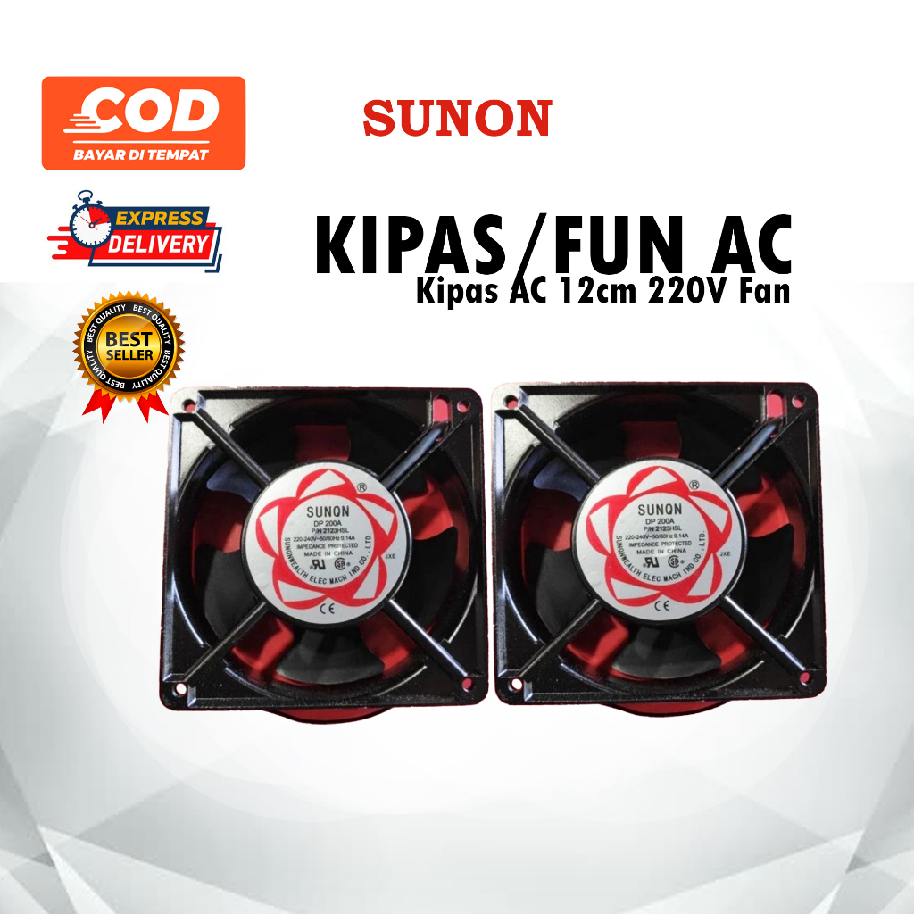 Kipas AC 12cm 220V Fan Ac 12 cm 220 v 12x12cm Merek Sunon / Fan 12cm AC 220V