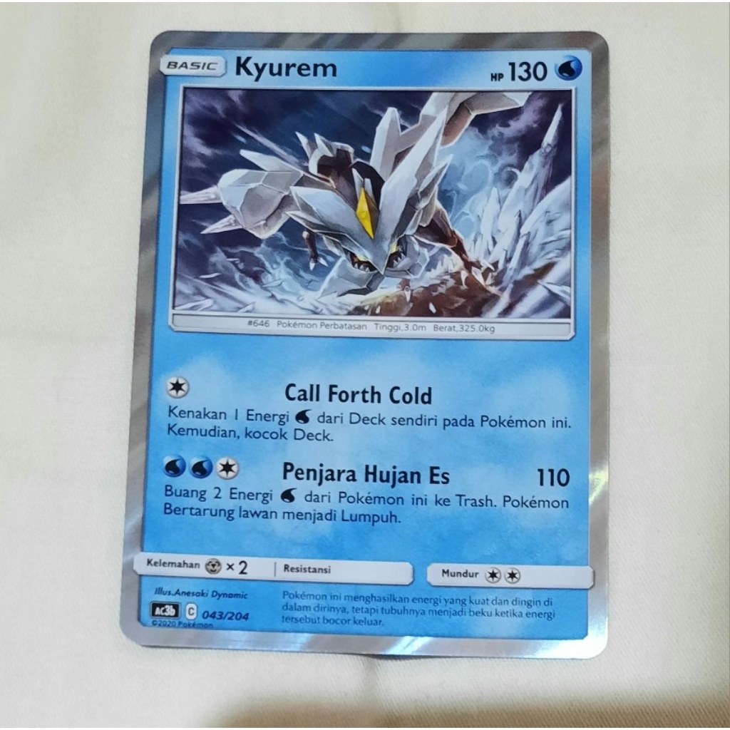 Kartu Pokemon Kyurem Ac3b (bekas) holo foil bahasa indo tcg