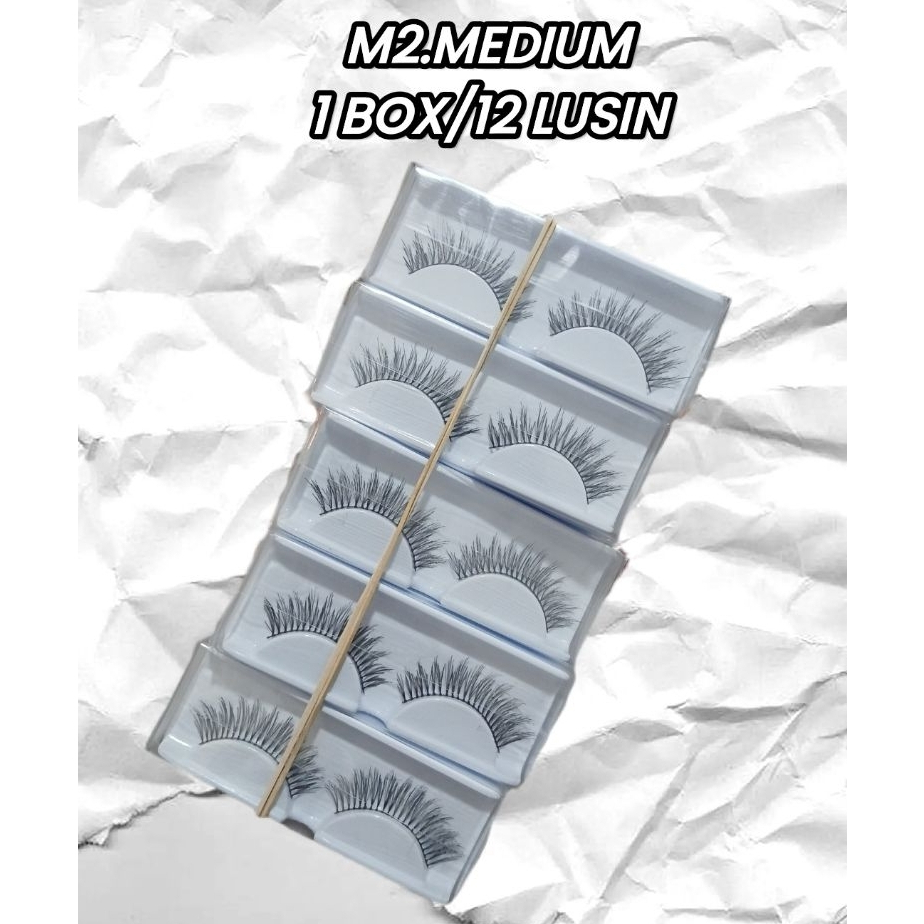 1 BOX/12 lusin Bulumata M2.MEDIUM-Paket usaha bulumata palsu eyelash extension.lembut ringan