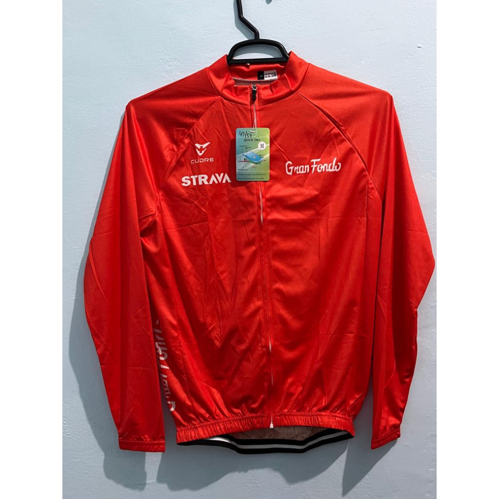 Long Sleeve Jersey Sepeda Strava Orange Polos
