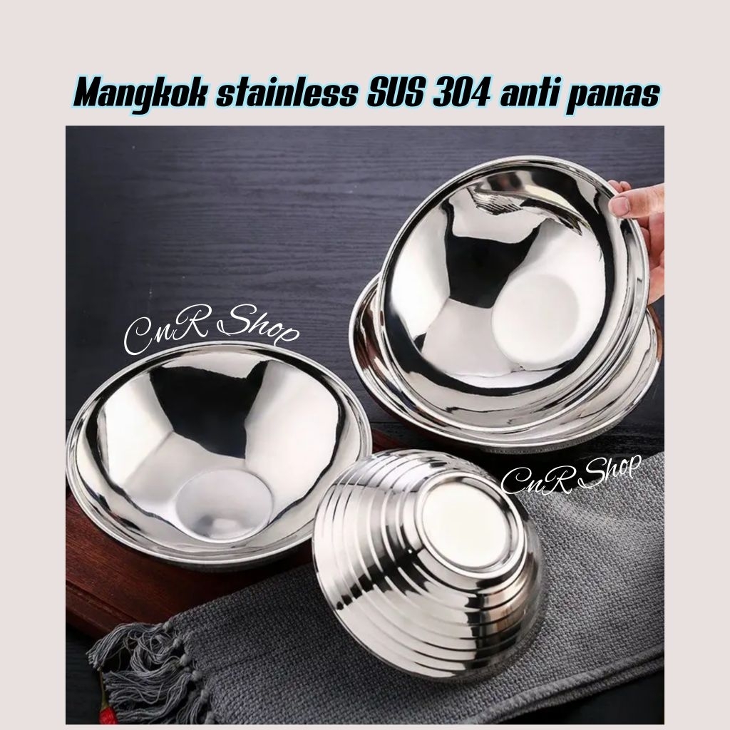 mangkok stainless anti panas premium / mangkuk mangkok ramen