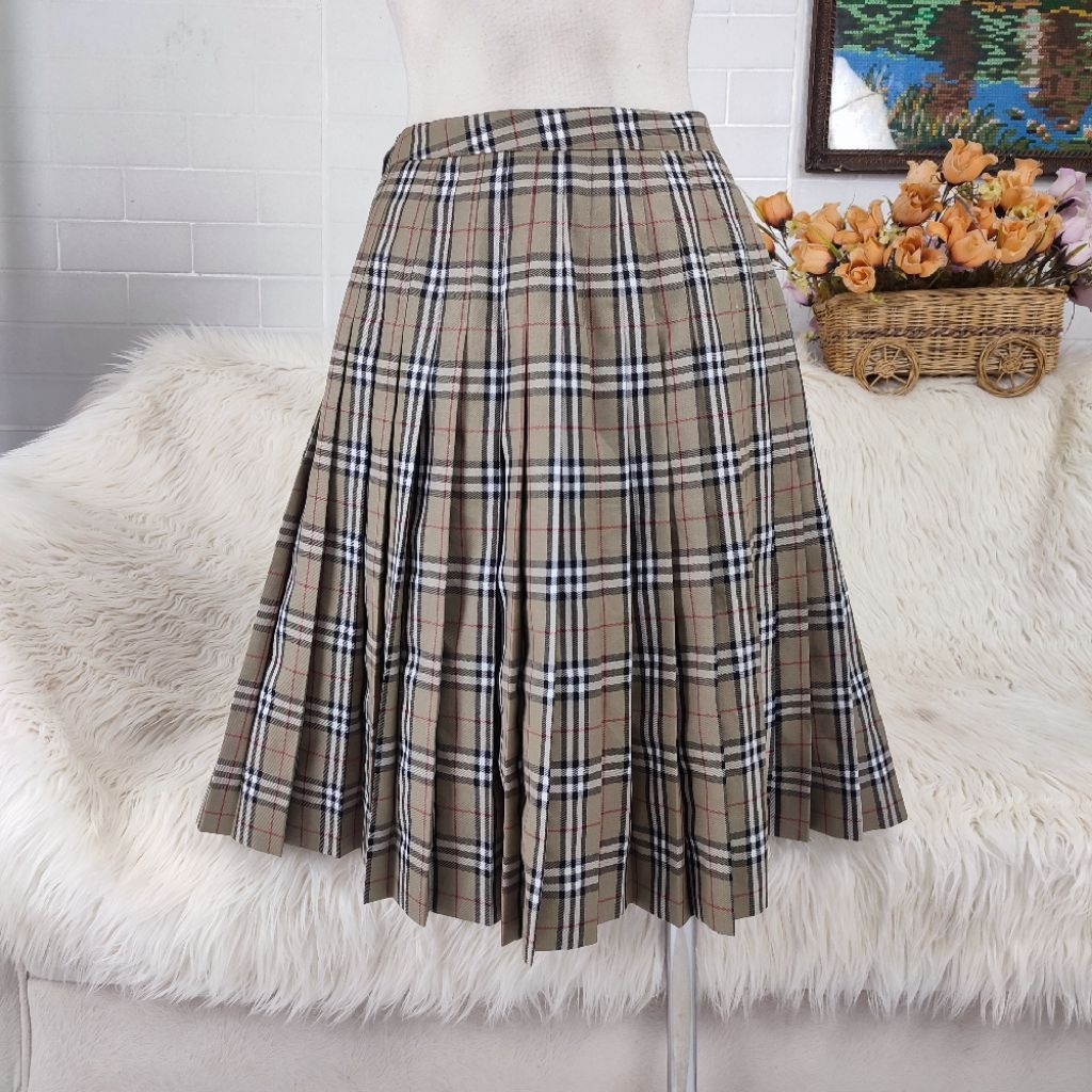 tartan skirt rok lipit pleated skirt rok kotak kotak