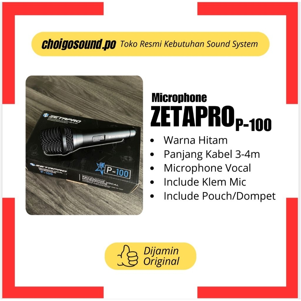 Microphone Vokal Jernih ZETAPRO P-100 Original