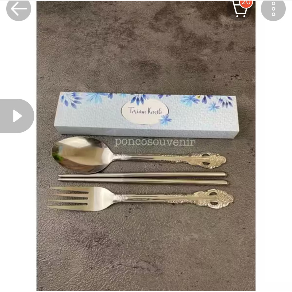 set souvenir sendok garpu sumpit