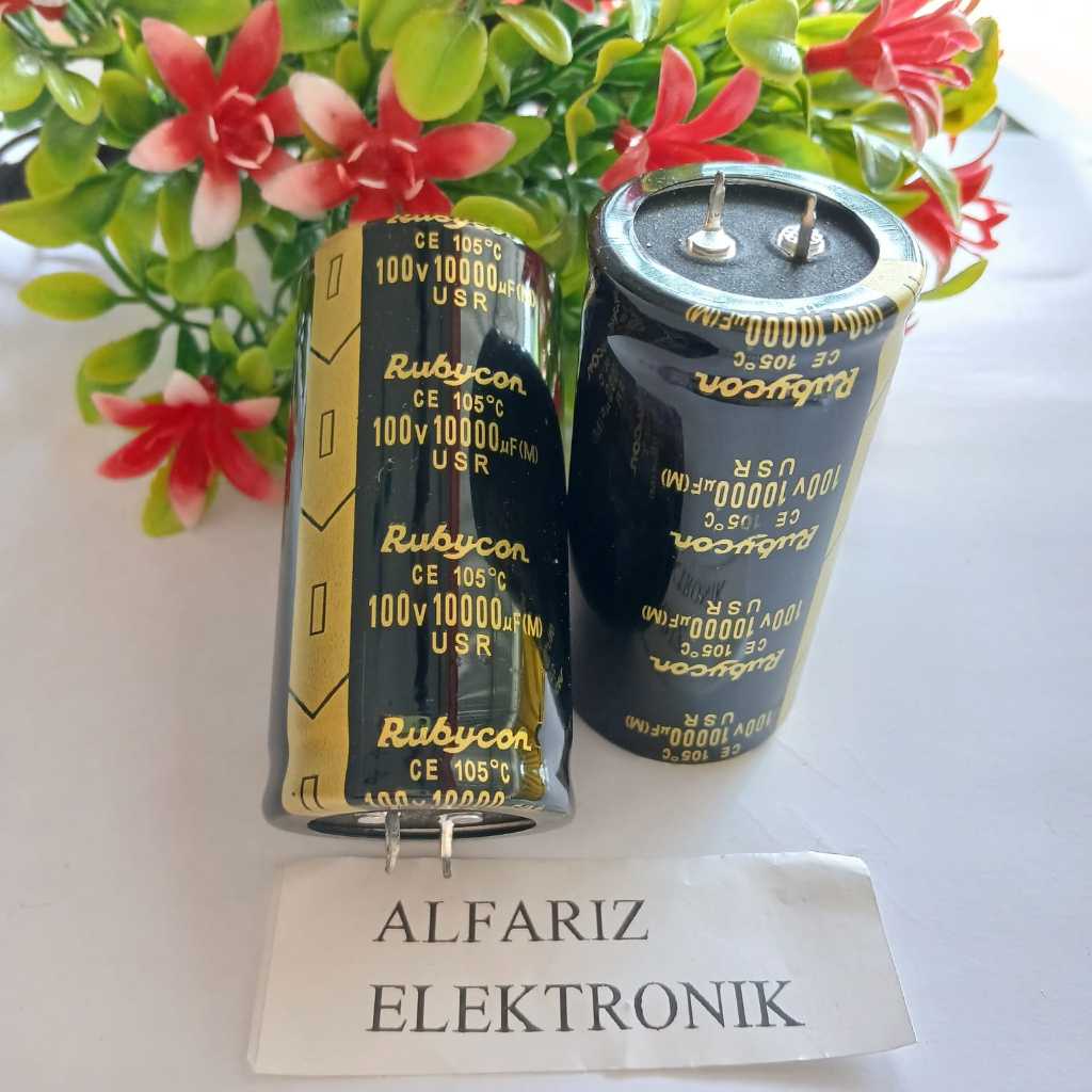Elco 10.000uf 100v Capasitor Original Rubycon Hitam