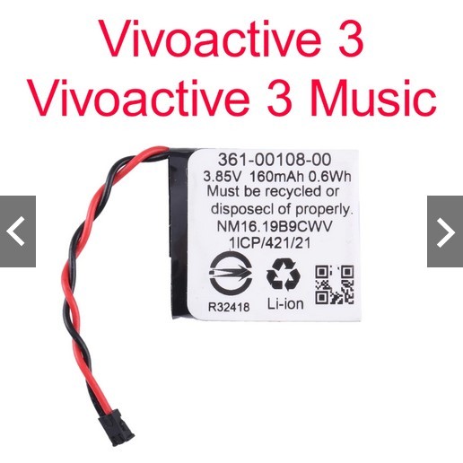 Batre Batrei Batrai Garmin Vivoactive 3 / Garmin Vivoactive 3 Music / 361-00108-00 / 160mAh