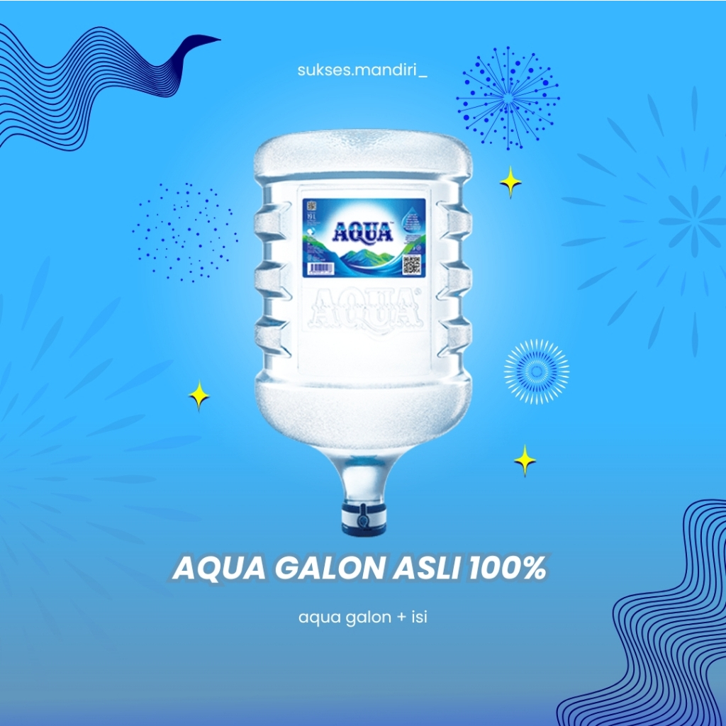 AQUA Air Mineral Galon 19 Liter (Galon + Isi) ASLI 100%