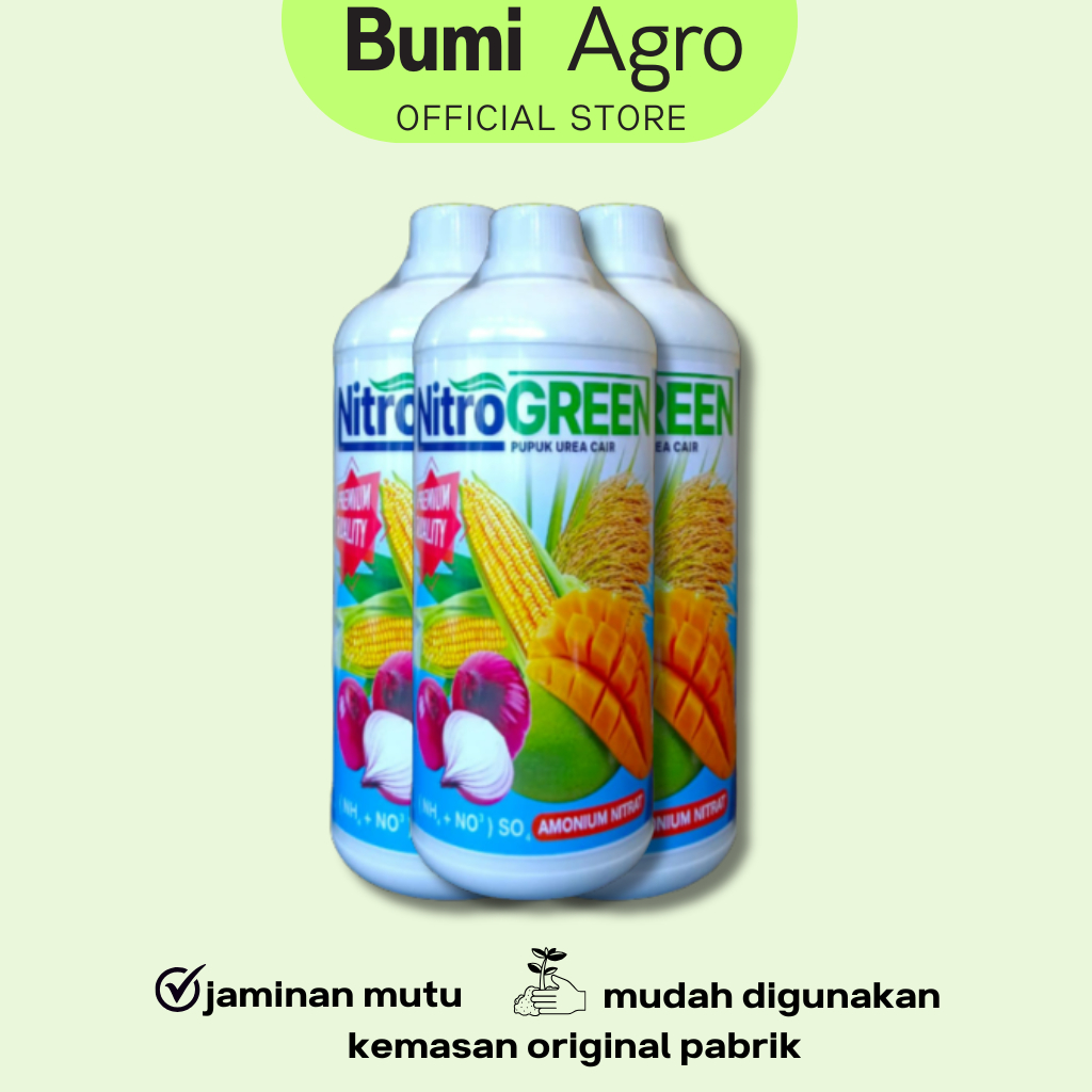 Pupuk Urea Cair 1 Liter NITROGREEN  Galaxy PLUS ZPT Untuk Padi Jagung Sayur Kelapa Kedelai Sawit